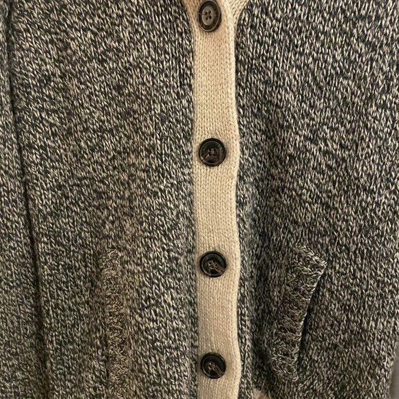 Roots Canada Heritage Cabin Shawl Wool Cardigan (Salt & Pepper) - Picture 3 of 4